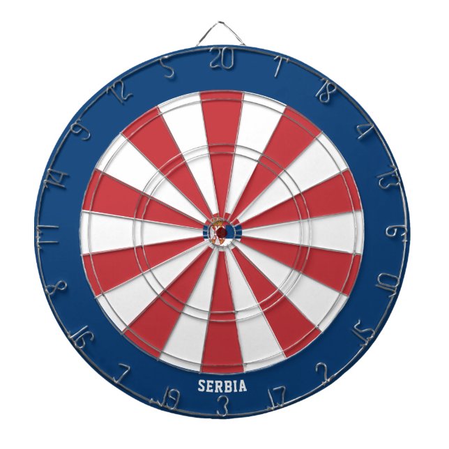 Serbiska Flagga Patriots Bullseye Darttavla (Framsidan)