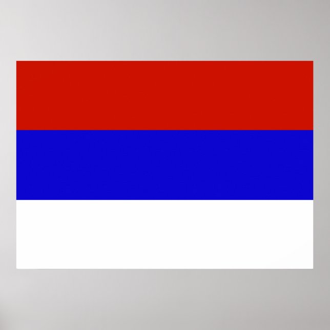 Serbiska Flagga Poster (Framsidan)