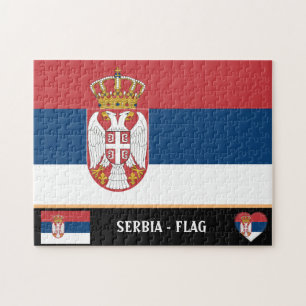 Serbiska Flagga & Serbien - land, helgdag /sport Pussel