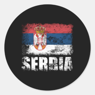 Serbiska Flagga serbiska Flagga Runt Klistermärke