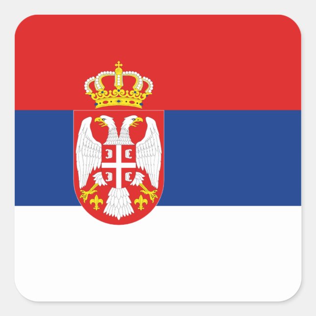 Serbiska Flagga Sticker Fyrkantigt Klistermärke (Framsida)