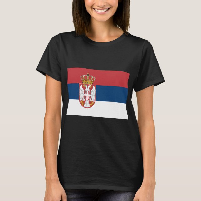 Serbiska Flagga T Shirt (Framsida)