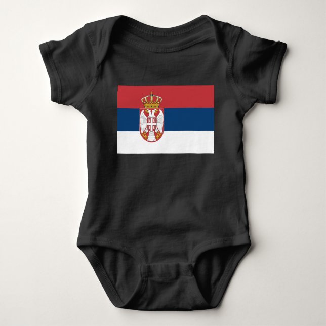 Serbiska Flagga T Shirt (Framsida)