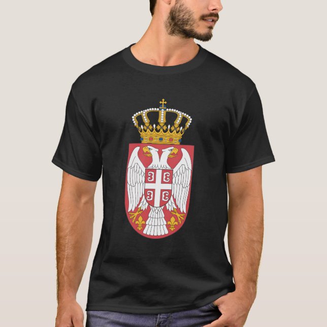 Serbiska Flagga T Shirt (Framsida)