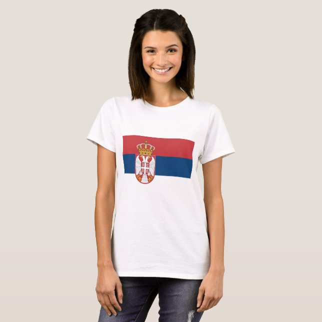 Serbiska Flagga Tee (Hel framsida)