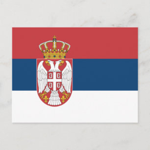 Serbiska Flagga Vykort