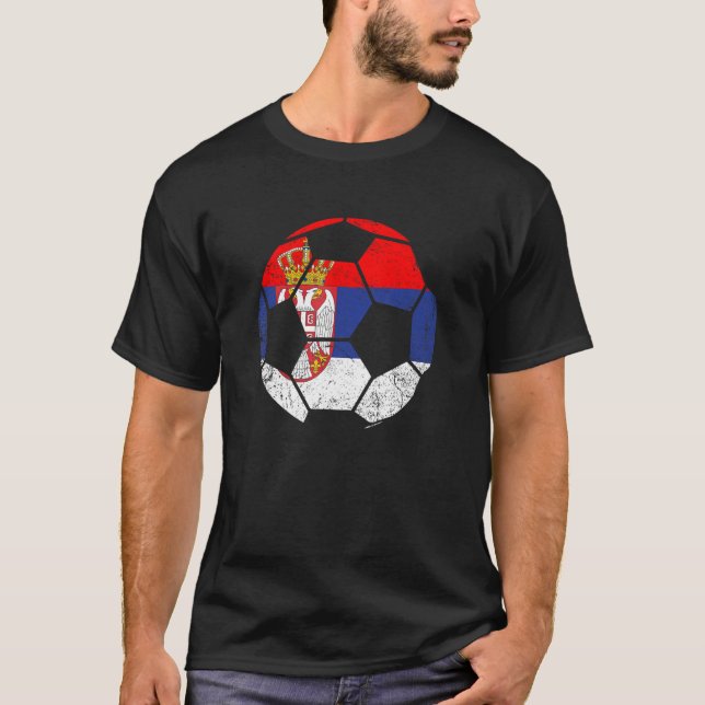 Serbiska fotbolls-VM Serbiska Fläkt Land B T Shirt (Framsida)