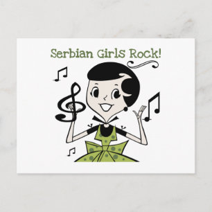 Serbiska Girls Sten Vykort