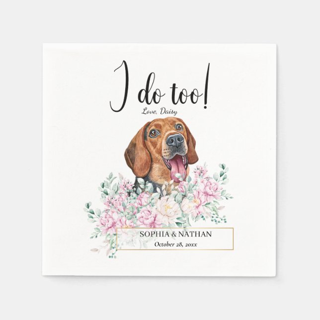 Serbiska Hound Hund Bröllop Cocktail Napkins Pappersservett (Framsidan)