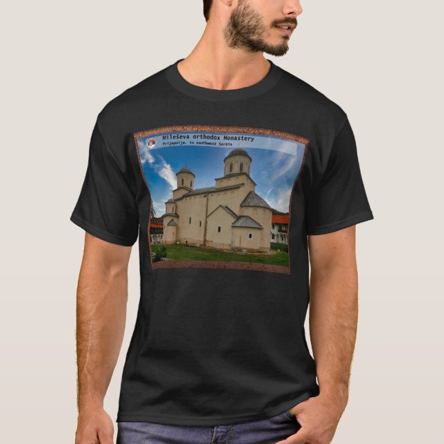 SERBISKA KLOSTER - Mileševa ortodoxt kloster T Shirt (Framsida)
