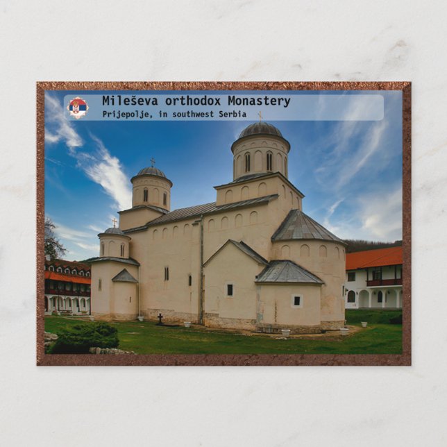 SERBISKA KLOSTER - Mileševa ortodoxt kloster Vykort (Framsida)
