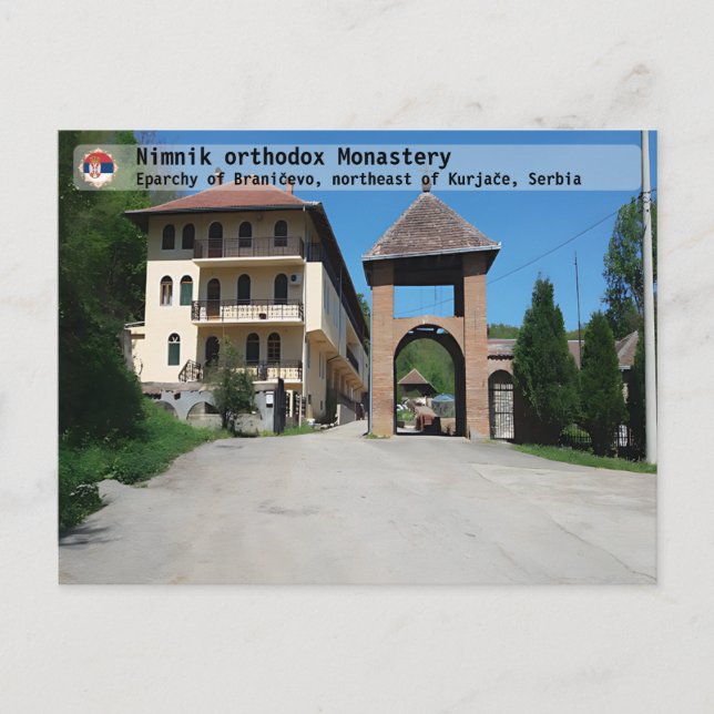 SERBISKA KLOSTER - Nimnik ortodoxa klostret 4 Vykort (Framsida)