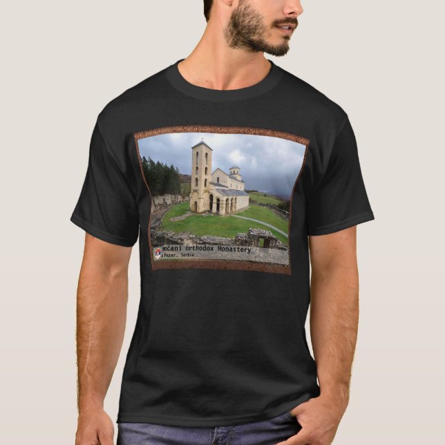 SERBISKA KLOSTER - Sopoćani ortodoxt kloster T Shirt (Framsida)