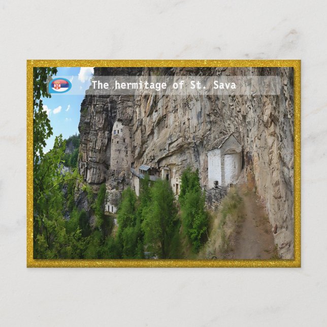 SERBISKA KLOSTER - St. Savas eremitage Vykort (Framsida)