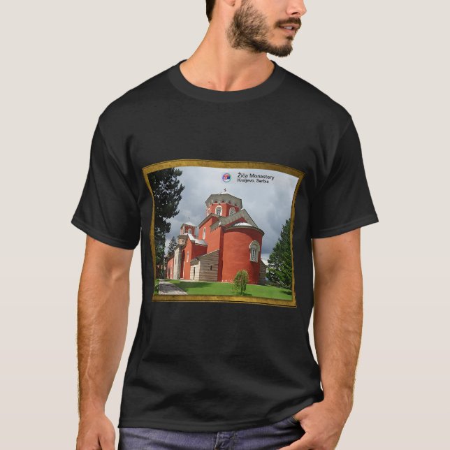 SERBISKA KLOSTER - Žiča kloster ortodox T Shirt (Framsida)