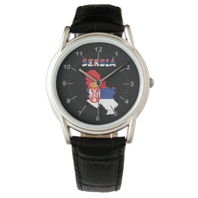 Serbiska land flagga armbandsur (Framsida)
