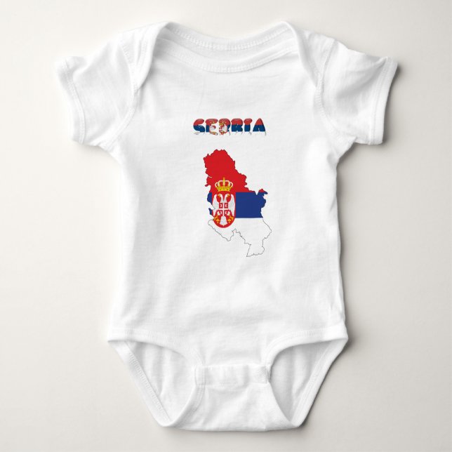 Serbiska land flagga tee shirt (Framsida)