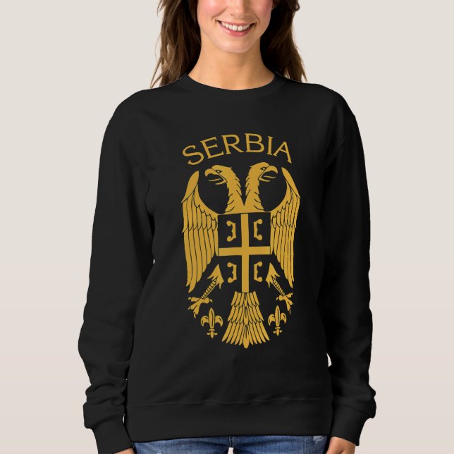 Serbiska örnen Serbiska flagga T Shirt (Framsida)