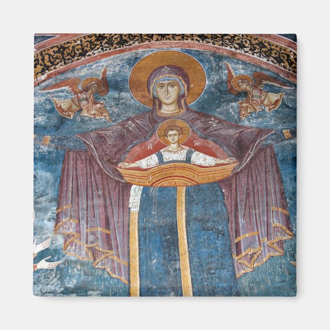 Serbiska ortodoxa kyrkan och en Unesco-plats. Magnet (Framsidan)