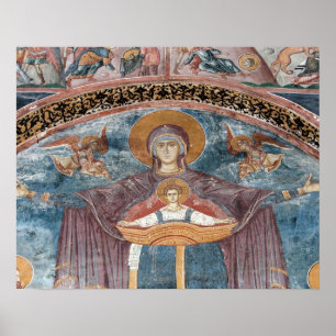 Serbiska ortodoxa kyrkan och en Unesco-webbplats,  Poster