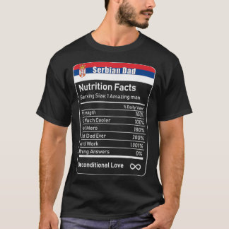Serbiska Pappa Nutrition Facts Fars dag Gift T Shirt