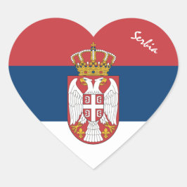 Serbiska prästen, Heart, patriotisk serbisk Flagga Hjärtformat Klistermärke