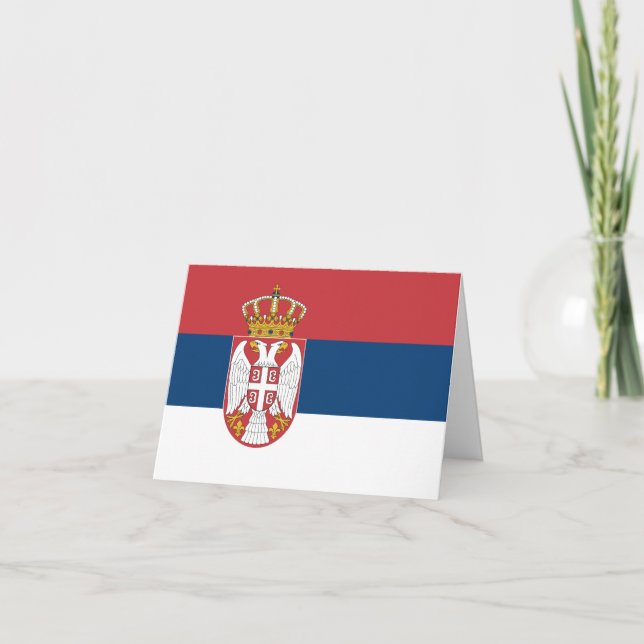 Serbiska (serbiska) Flagga Kort (Framsida)