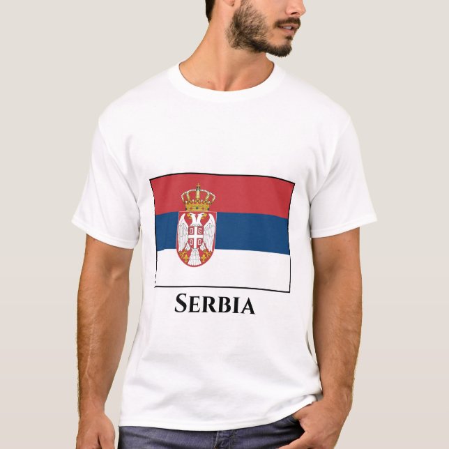 Serbiska (serbiska) Flagga T Shirt (Framsida)
