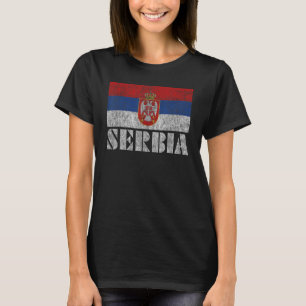 Serbiska serbiska Flagga Vintage Land Manar Kvinno T Shirt