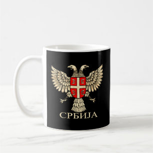 Serbiska serbiska serbiska serbiska Eagle Flagga C Kaffemugg