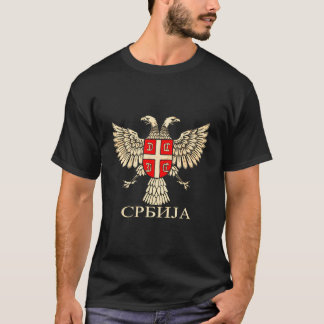 Serbiska serbiska serbiska serbiska Eagle Flagga C T Shirt