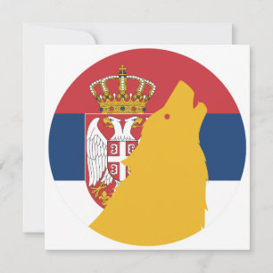 Serbiska Vargen Serbiska nationella djuret Flagga Inbjudningar