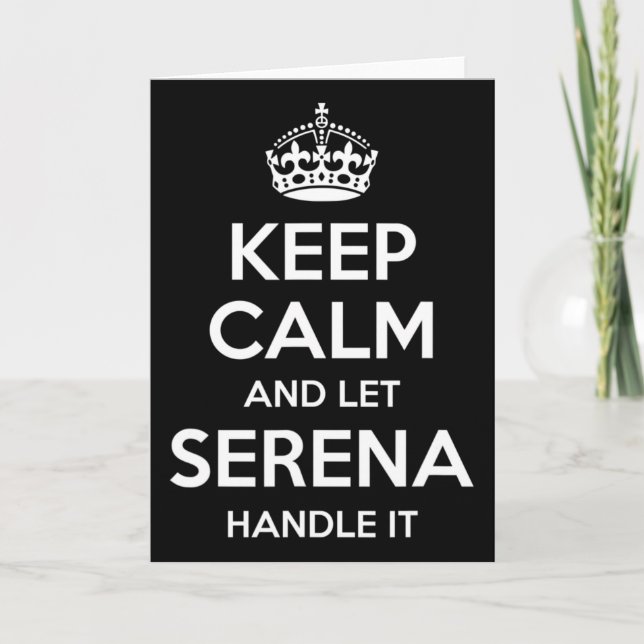 Serena Keep Calm Personalized Name Funny Birthday  Kort (Framsida)