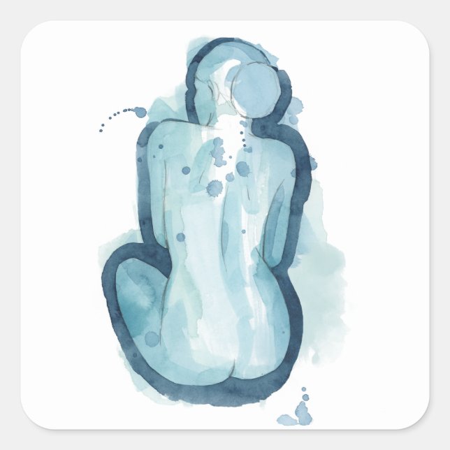 Serena Sketch Fyrkantigt Klistermärke (Framsida)