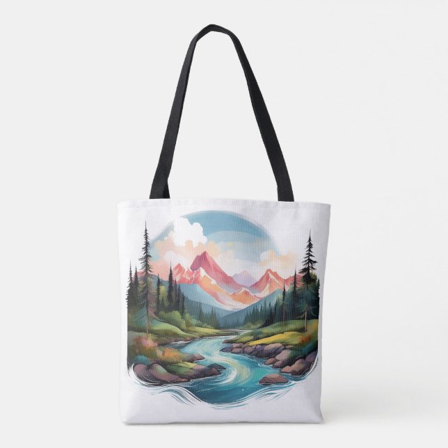 Serenberget liggande med Tote Bag Tygkasse (Baksida)
