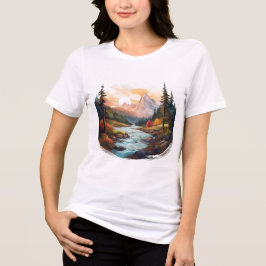 Serenbergslandskap med flodmynning t shirt