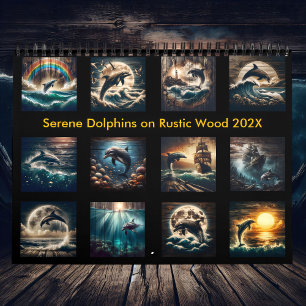 Serendelfiner på Rustic Wood 2025 Kalender