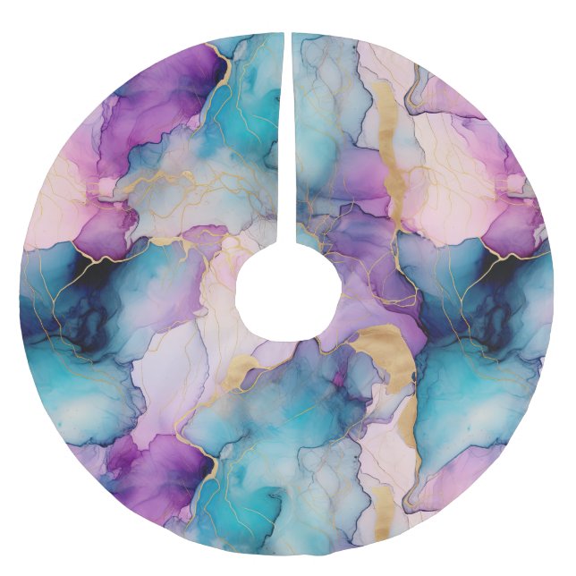 Serendipity Crystal Blue Julgransmatta Borstad Polyester (Framsidan)