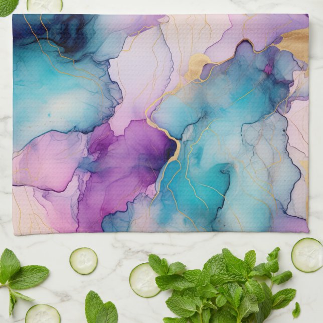 Serendipity Crystal Blue Kökshandduk (Vikta)