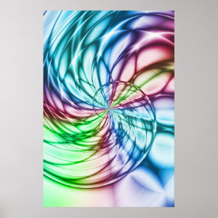 Serendipity Multifärgad Fractal Art Poster