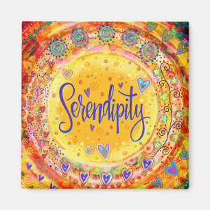 Serendipity Roligt Trendig Inspirief ONE ORD Magne Magnet