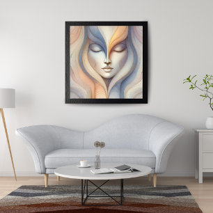 Serene Abstrakt Ansikte Poster