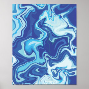 Serene-Abstrakt i Blue Tones Poster