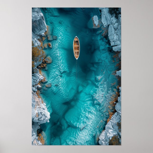 Serene Aerial View of Ice Sjö Poster (Framsidan)