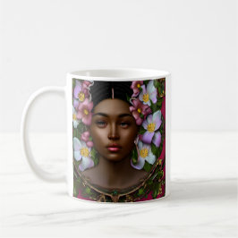 Serene African-American Woman med blommor Kaffemugg