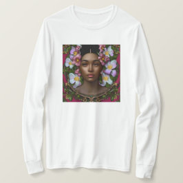 Serene African-American Woman med blommor T Shirt
