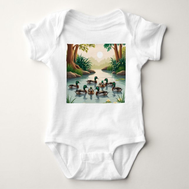 Serene Anka Pond Scene - Naturens lugn T Shirt (Framsida)