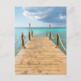 Serene Aruba Long Wooden Dock & Ocean Bliss Vykort