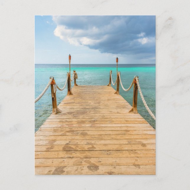 Serene Aruba Long Wooden Dock & Ocean Bliss Vykort (Framsida)