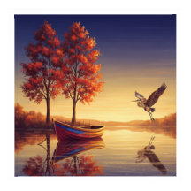 Serene Autumn Sjö Wall Art - natur inspirerad